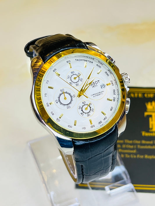 Black White Two Tone Tissot 1853  Special Edition Chronograph Watch