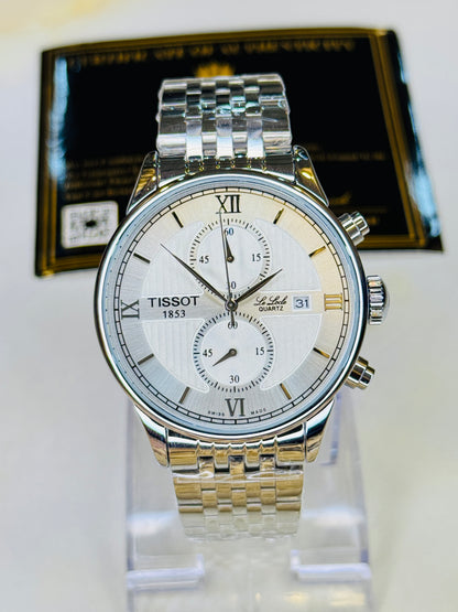 Le Lode Silver Chain Chronograph Dial Tissot Watch