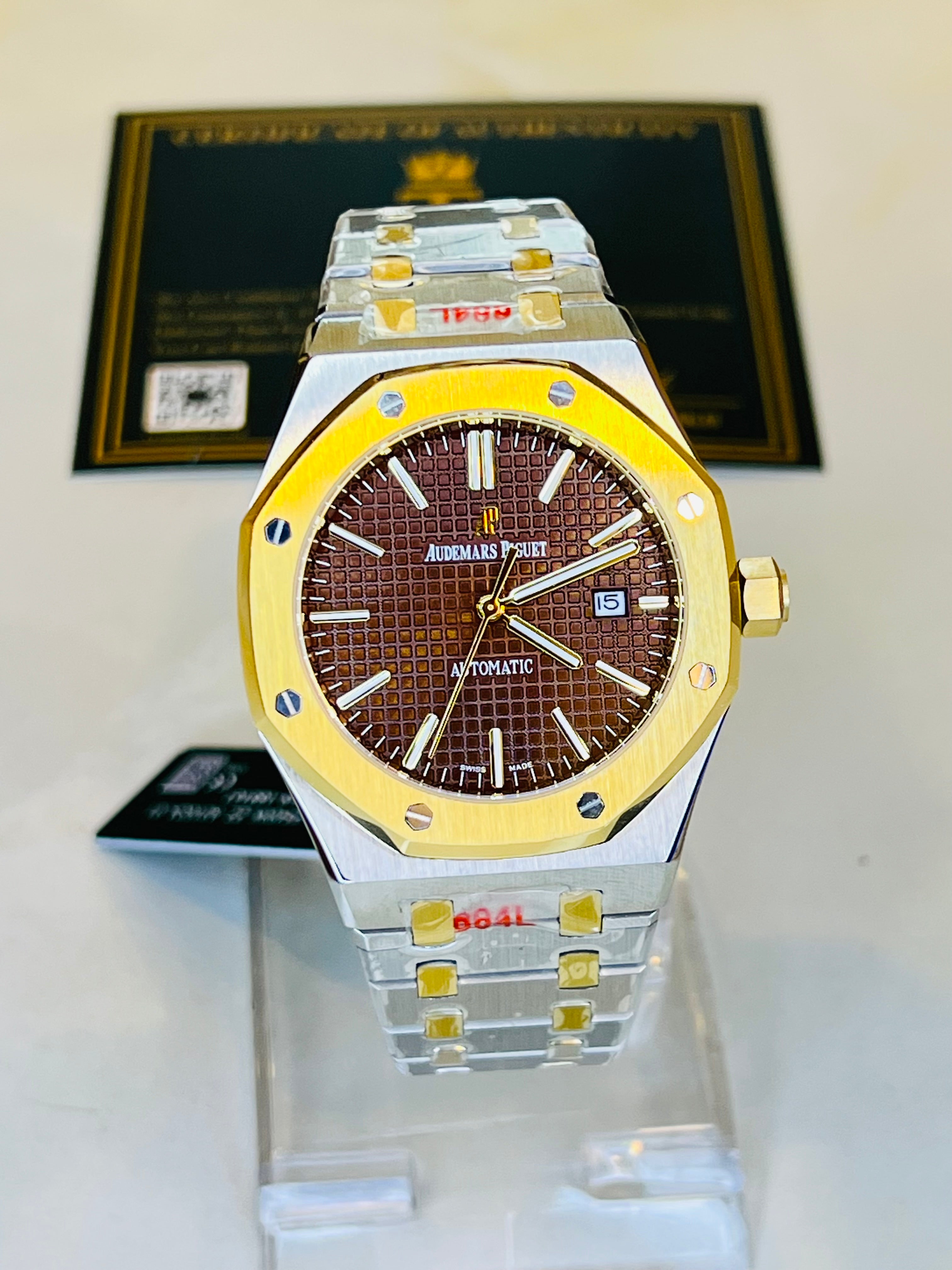 AP Two Tone Automatic Chocolate Dial Super Clone Watch