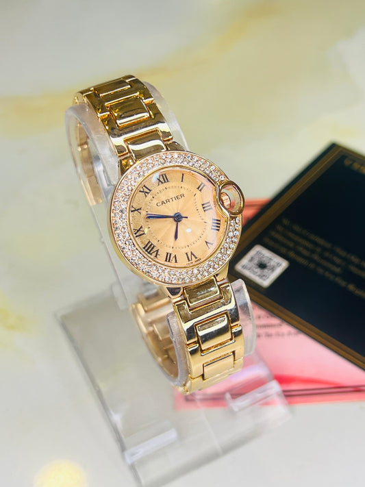 Cartier RoseGold Iced Dial Watch For Her