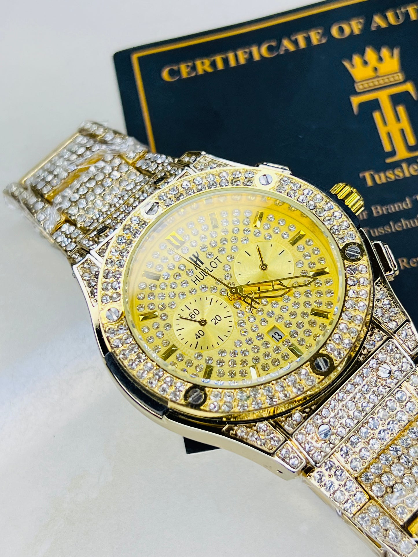 Gold Big Bang Iced Out Watch