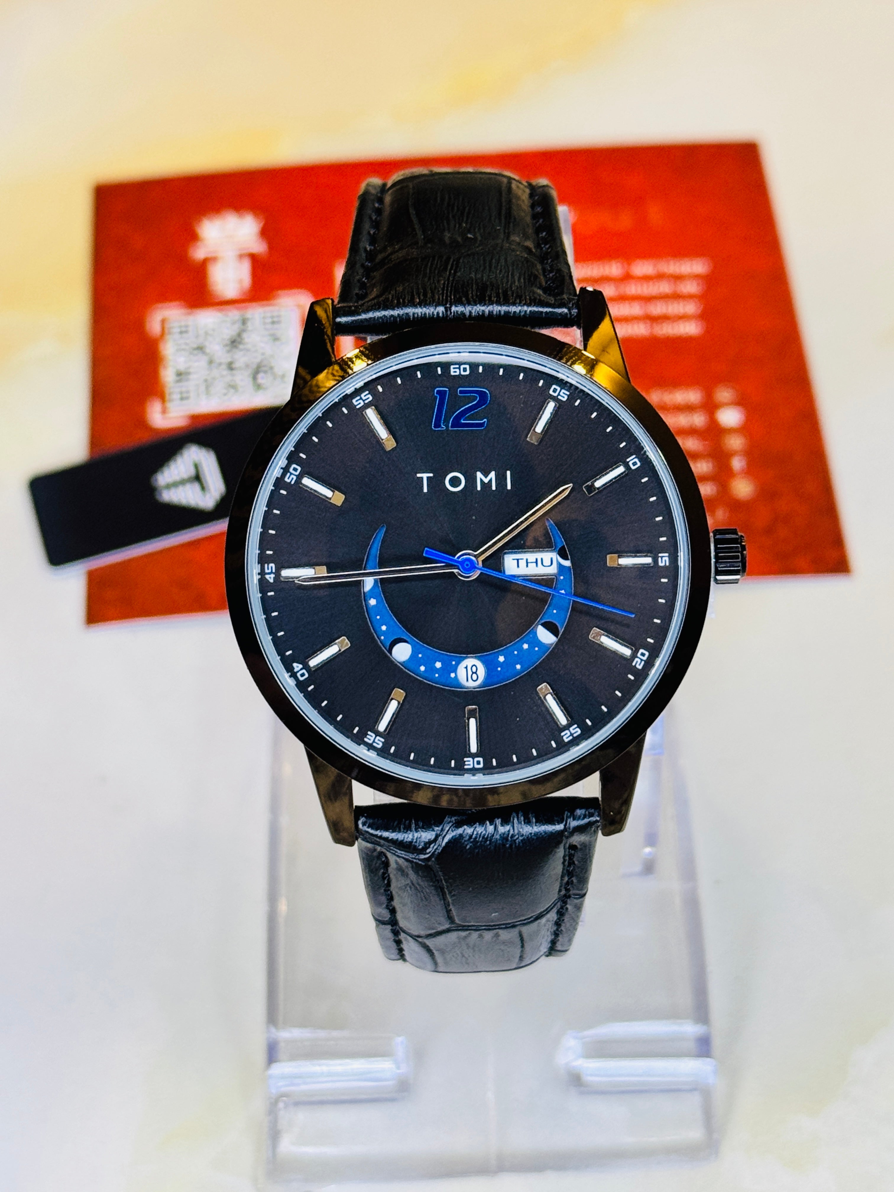 All Black Tomi Crescent Watch