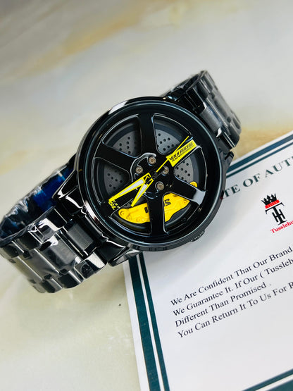Skmei Yellow Vossen Ace Dial Wheel Watch