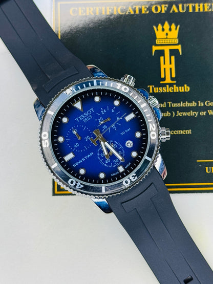 Black Sapphire Tissot Sea Star Chronograph Watch