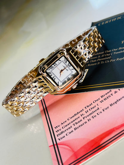 Rosegold White Santos Watch For Her