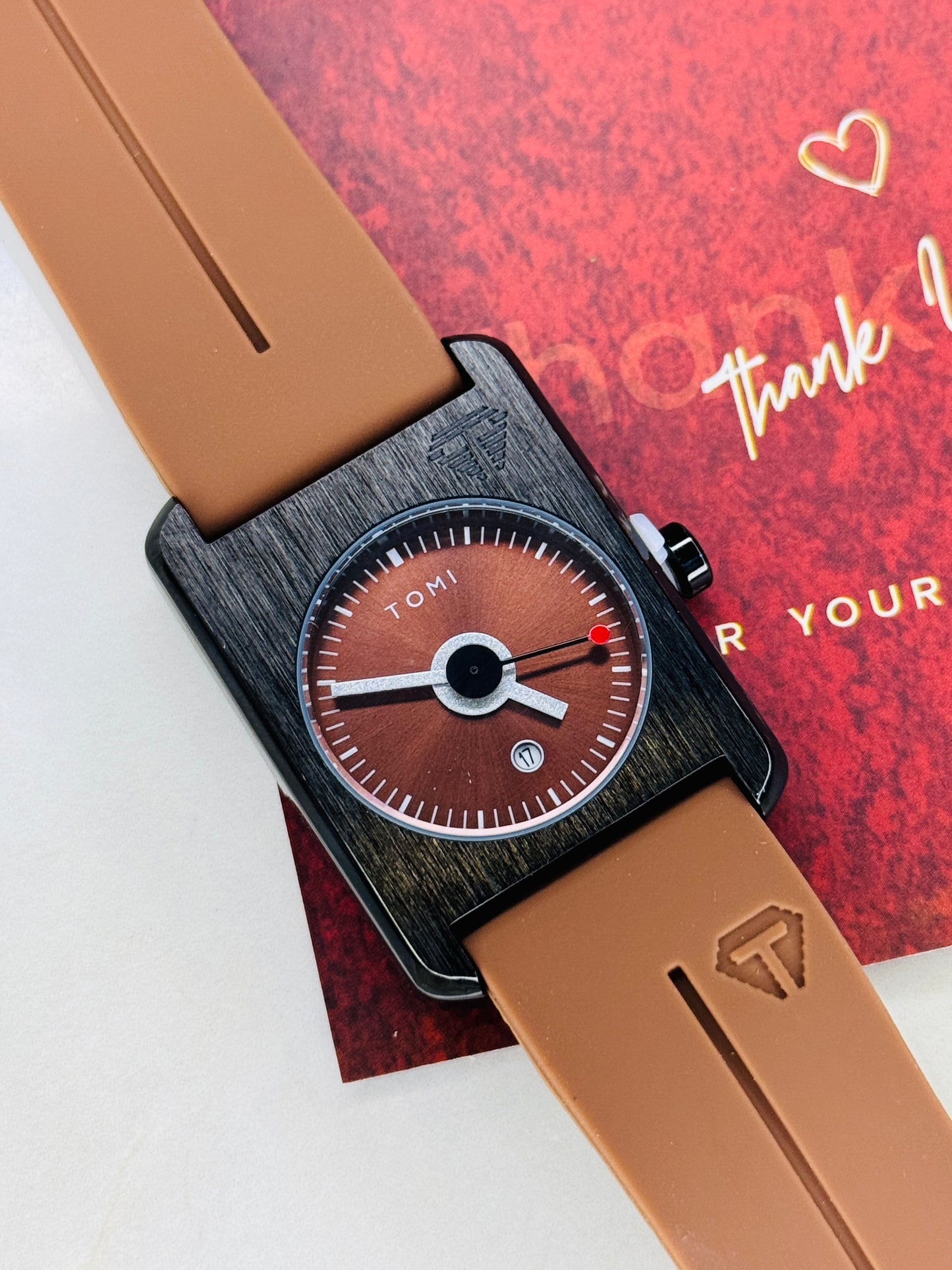 Tomi Brown Tank Magnetic Strap Watch