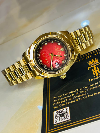 Gold Blood Plain Bezel Date Just Watch