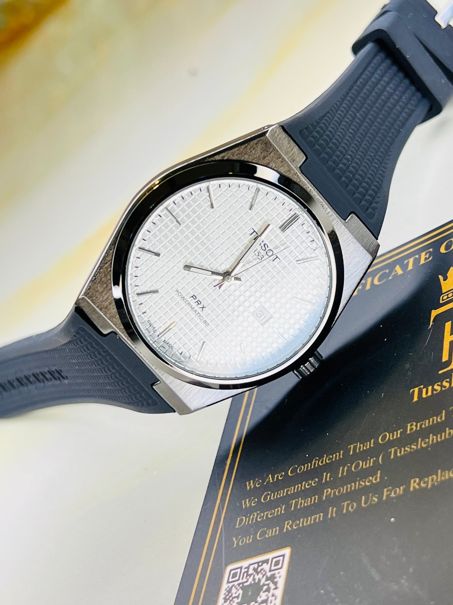 Black White PRX Silicon Strap Watch