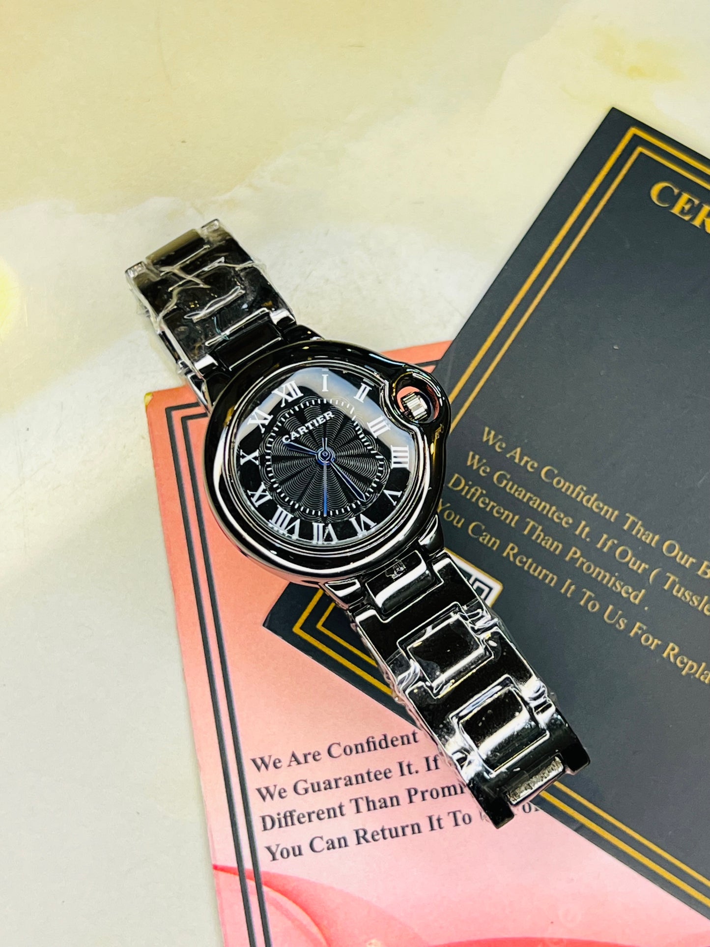 All Black Cartier Watch For Her