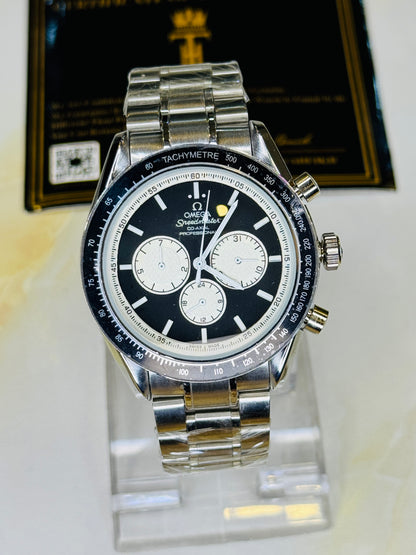 Speedmaster Panda Dial Silver Automatic Master Clone Watch