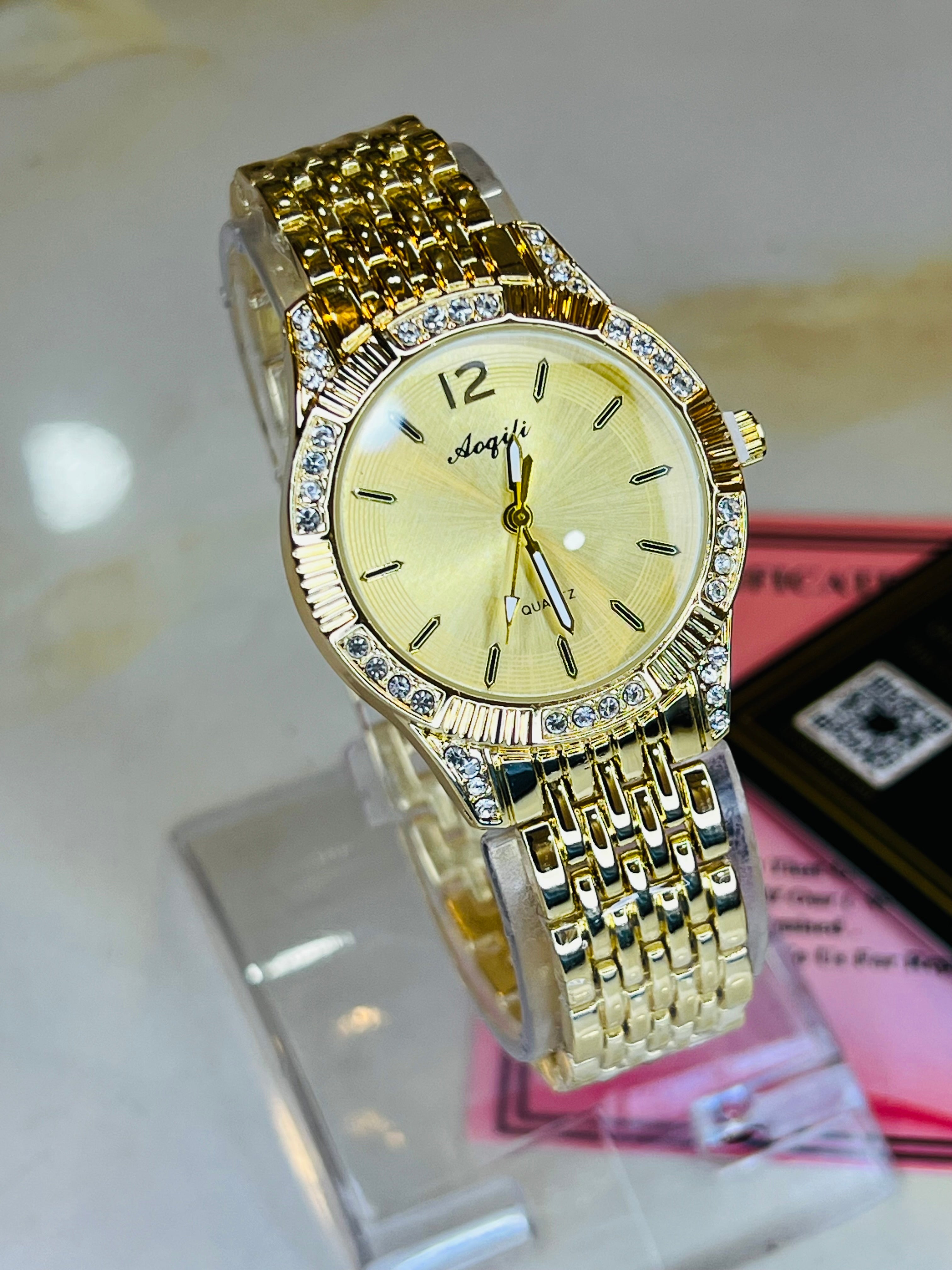 All Gold Mariga Flutted Watch for her