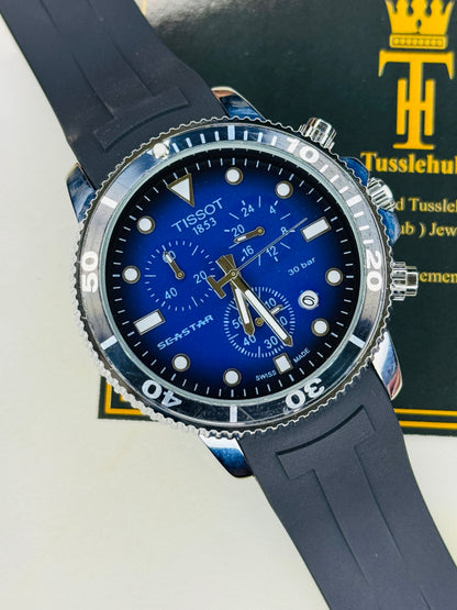 Black Sapphire Tissot Sea Star Chronograph Watch