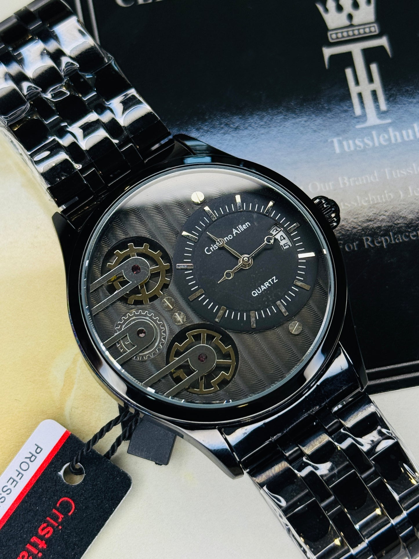 All Black Cristiano Aillen Dual Gear Watch