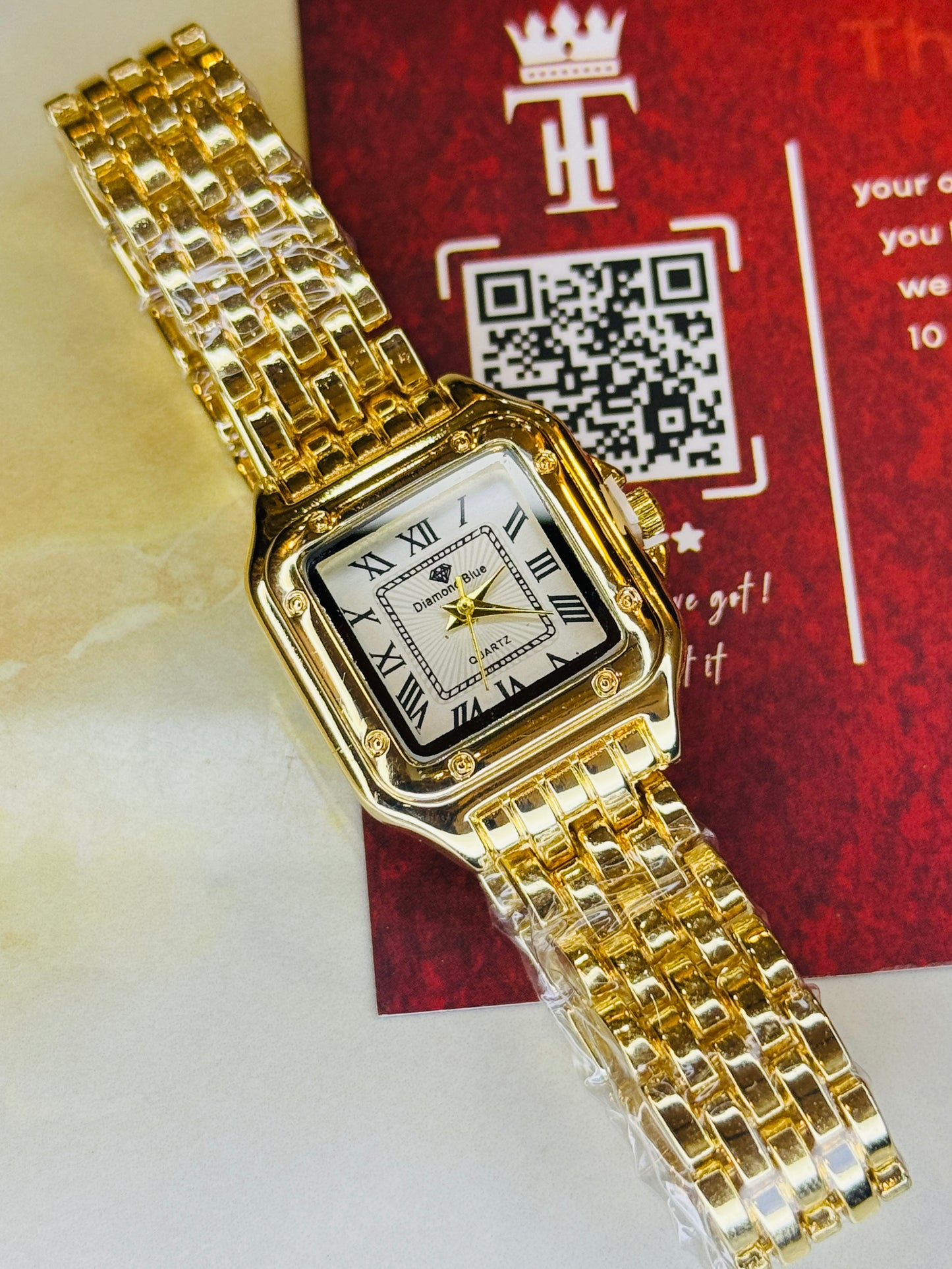 Gold White Santos Watch For Her