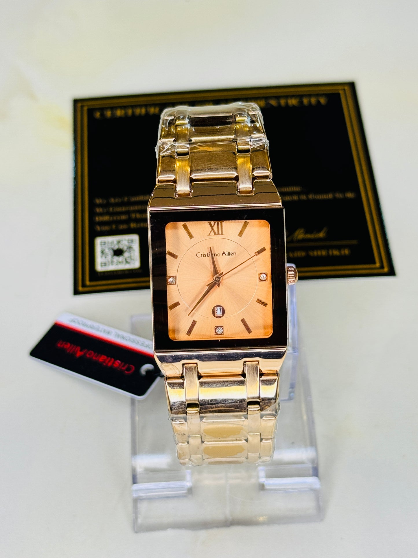 Cristiano Aillen Rose Gold Square Watch