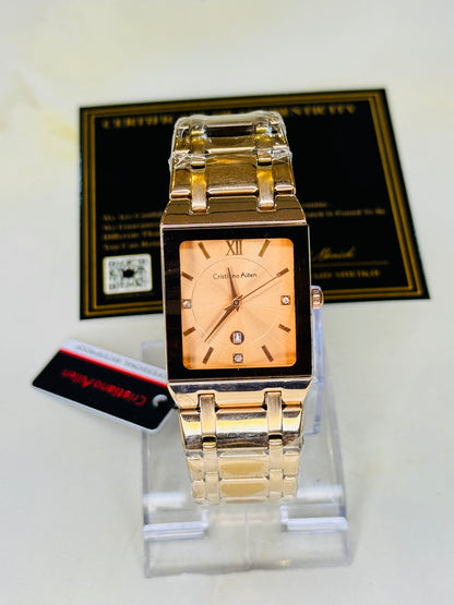 Cristiano Aillen Rose Gold Square Watch