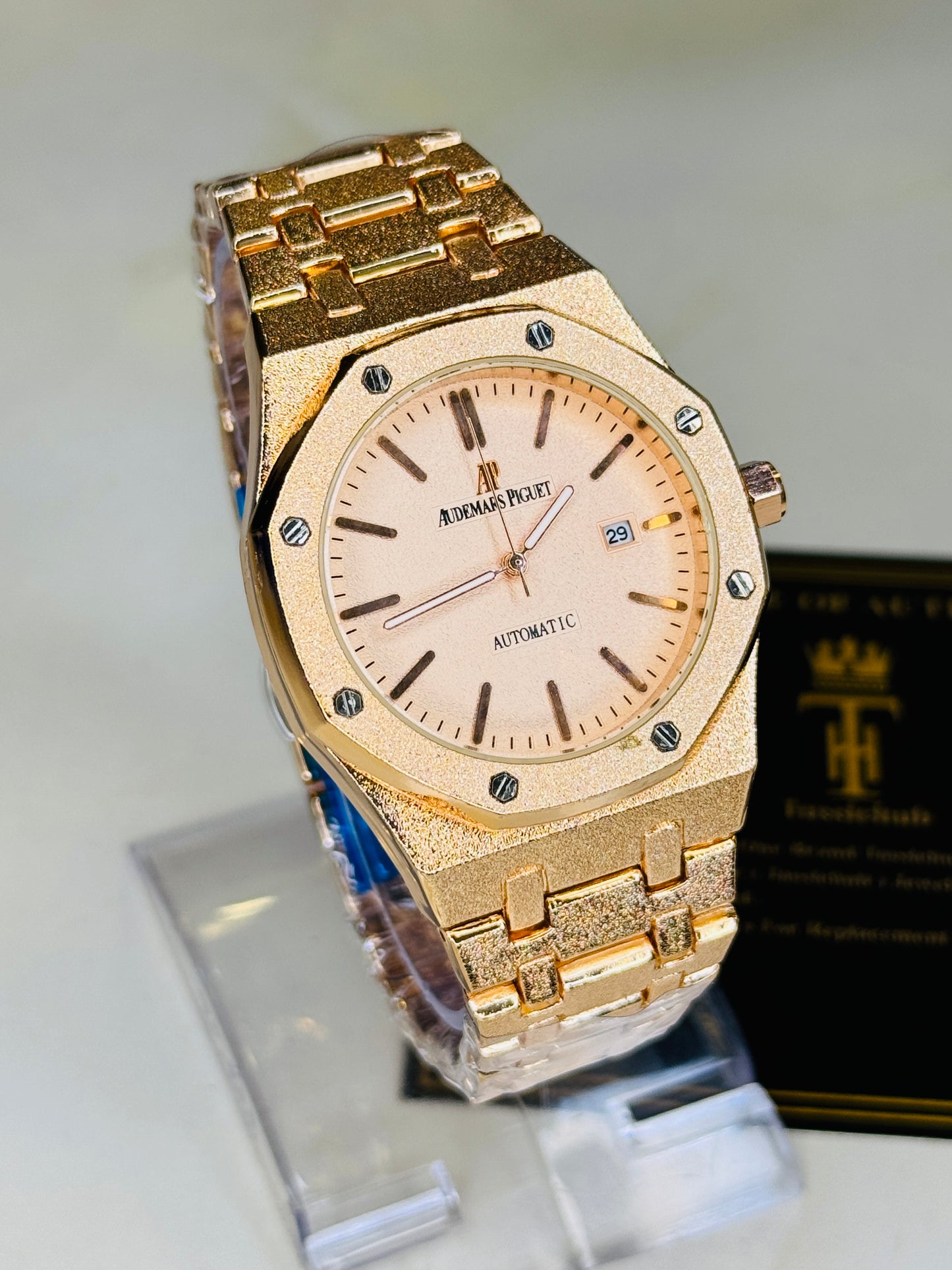 Frosted Rose Gold AP Watch