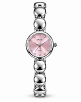The Silver Round Pebble Minimalist Bangle Watch