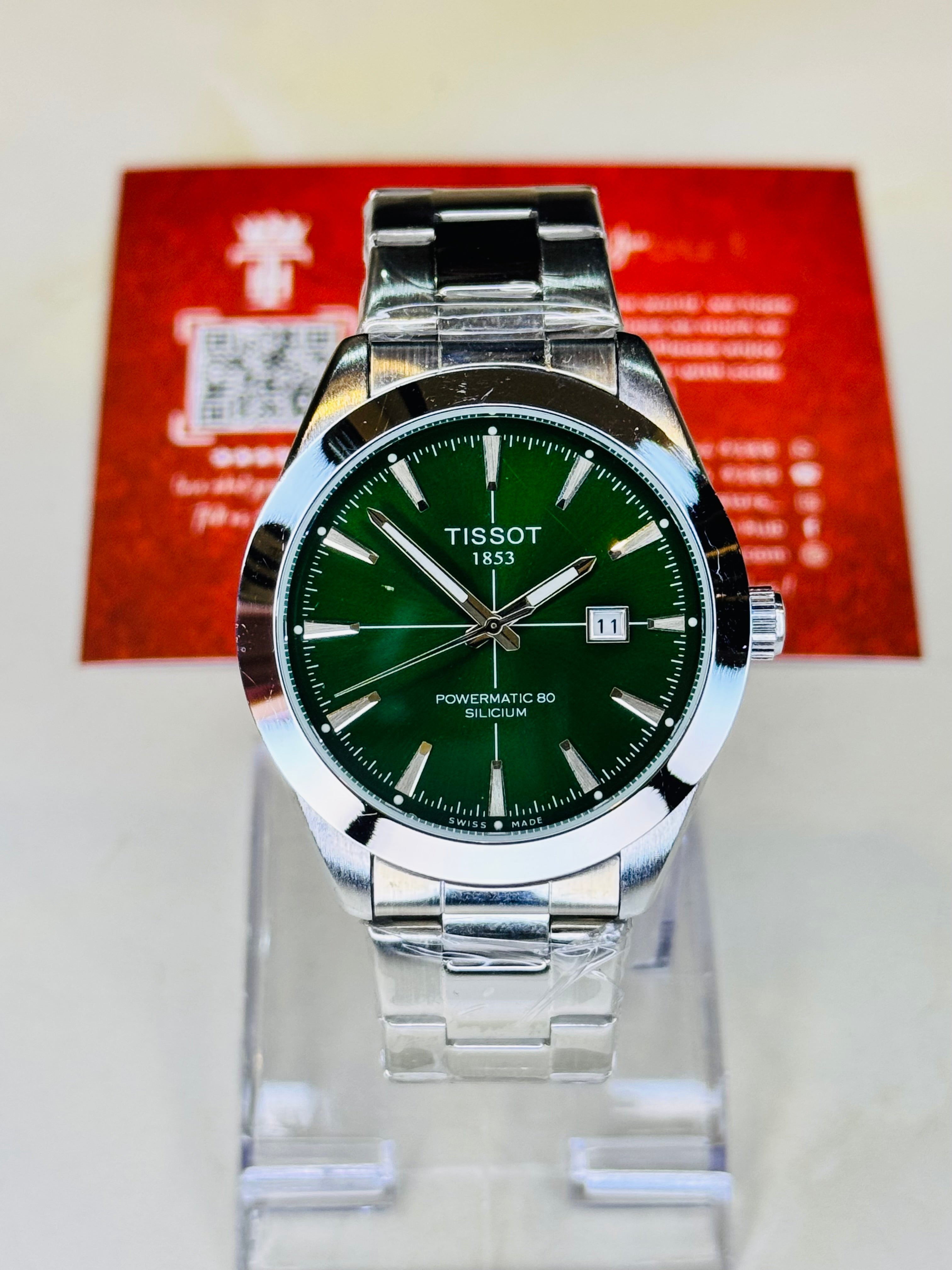 Silicium Silver Emerald Powermatic Tissot Watch