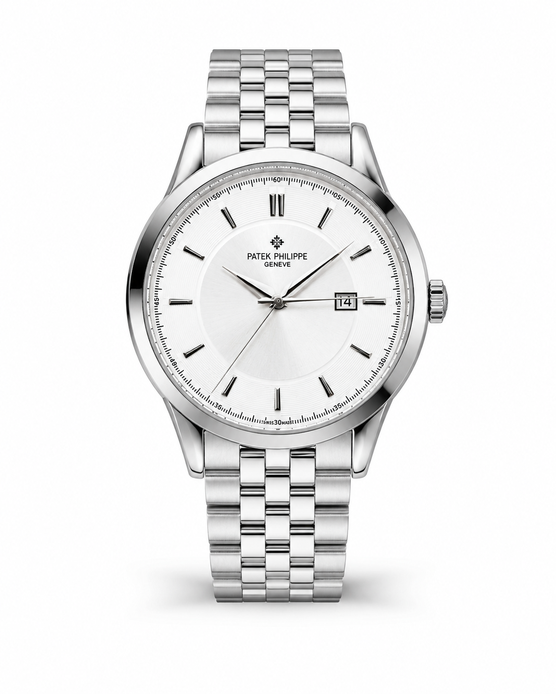 Silver White Round Smooth PP Watch