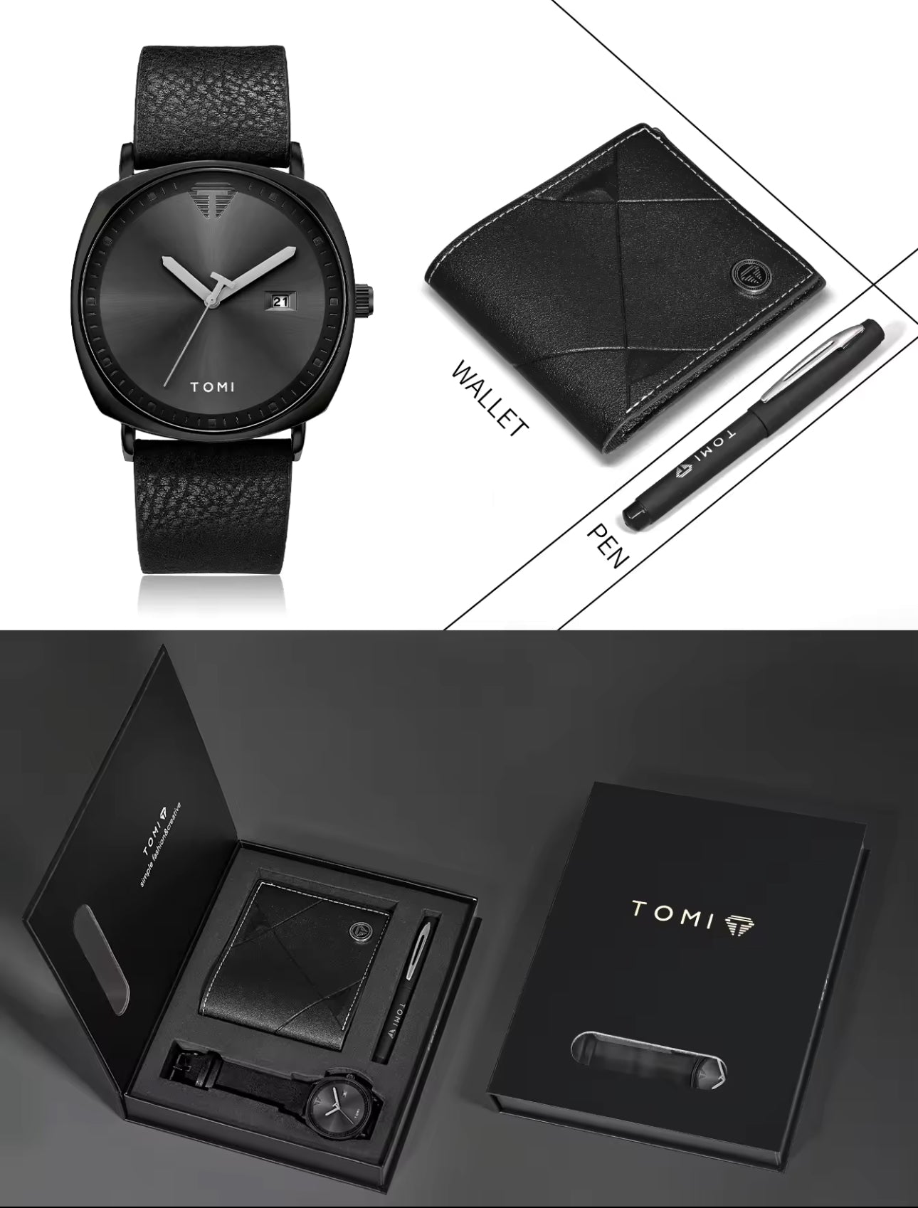 Tomi S8 All Black Sleek Gift Set