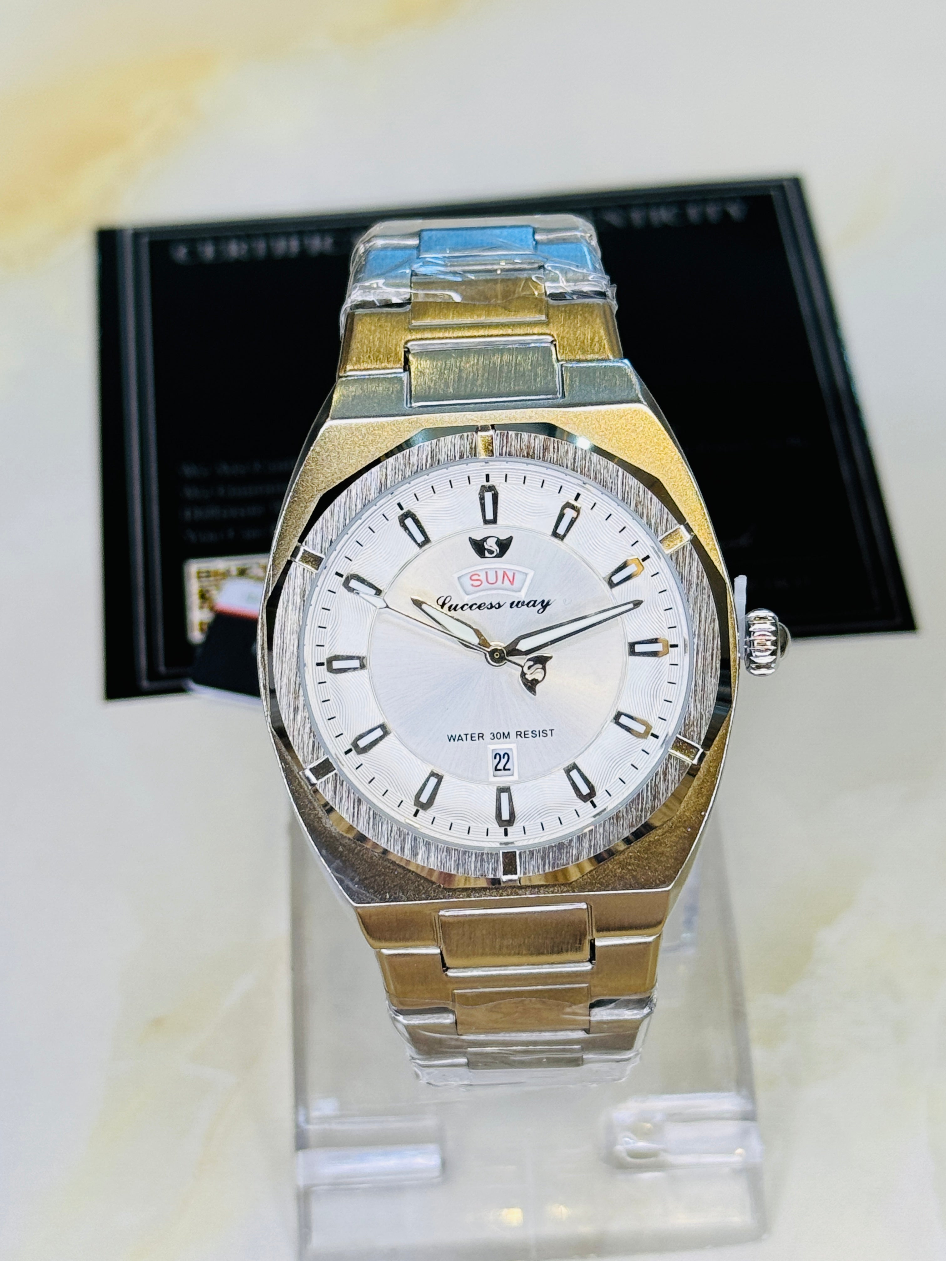 Silver White Success Way Watch