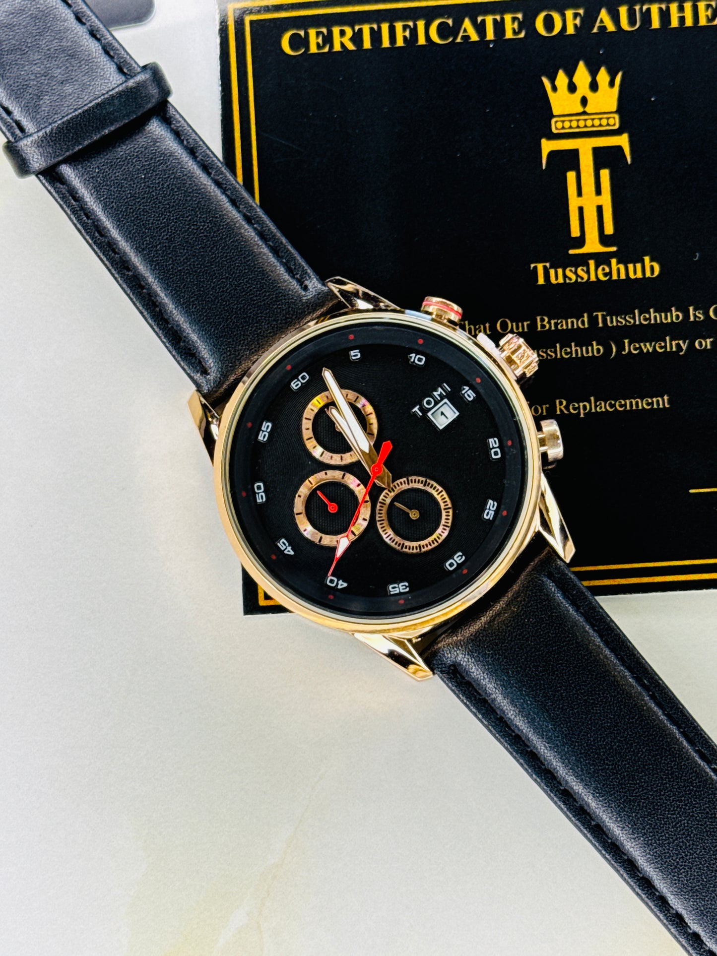 Tomi S6C Black Rose Gold Gift Set Watch