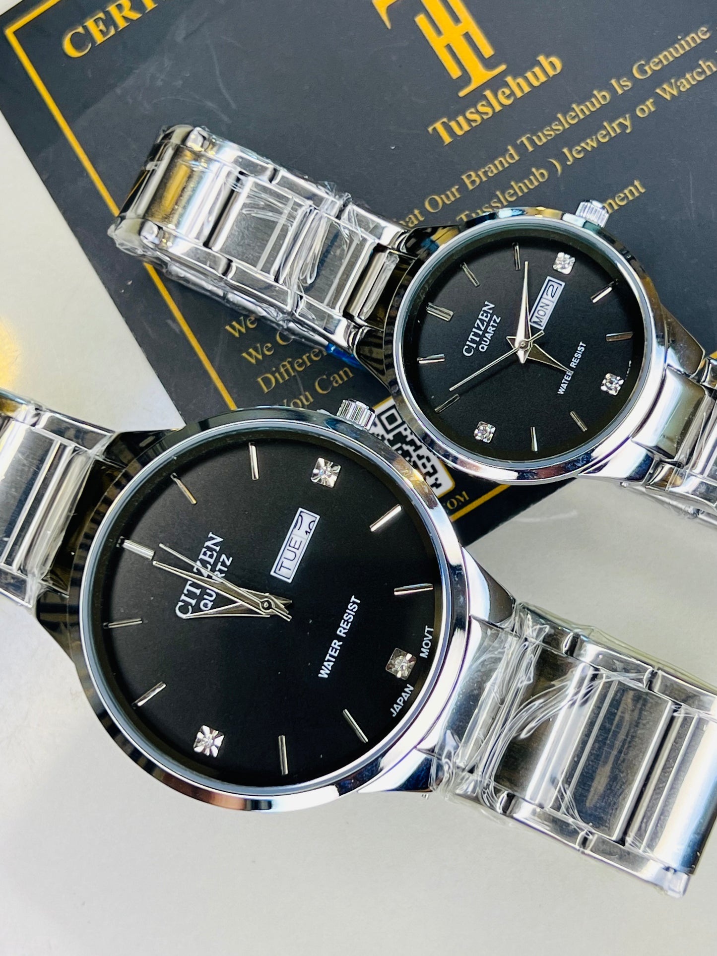 Silver Black Axiom Couple Watch