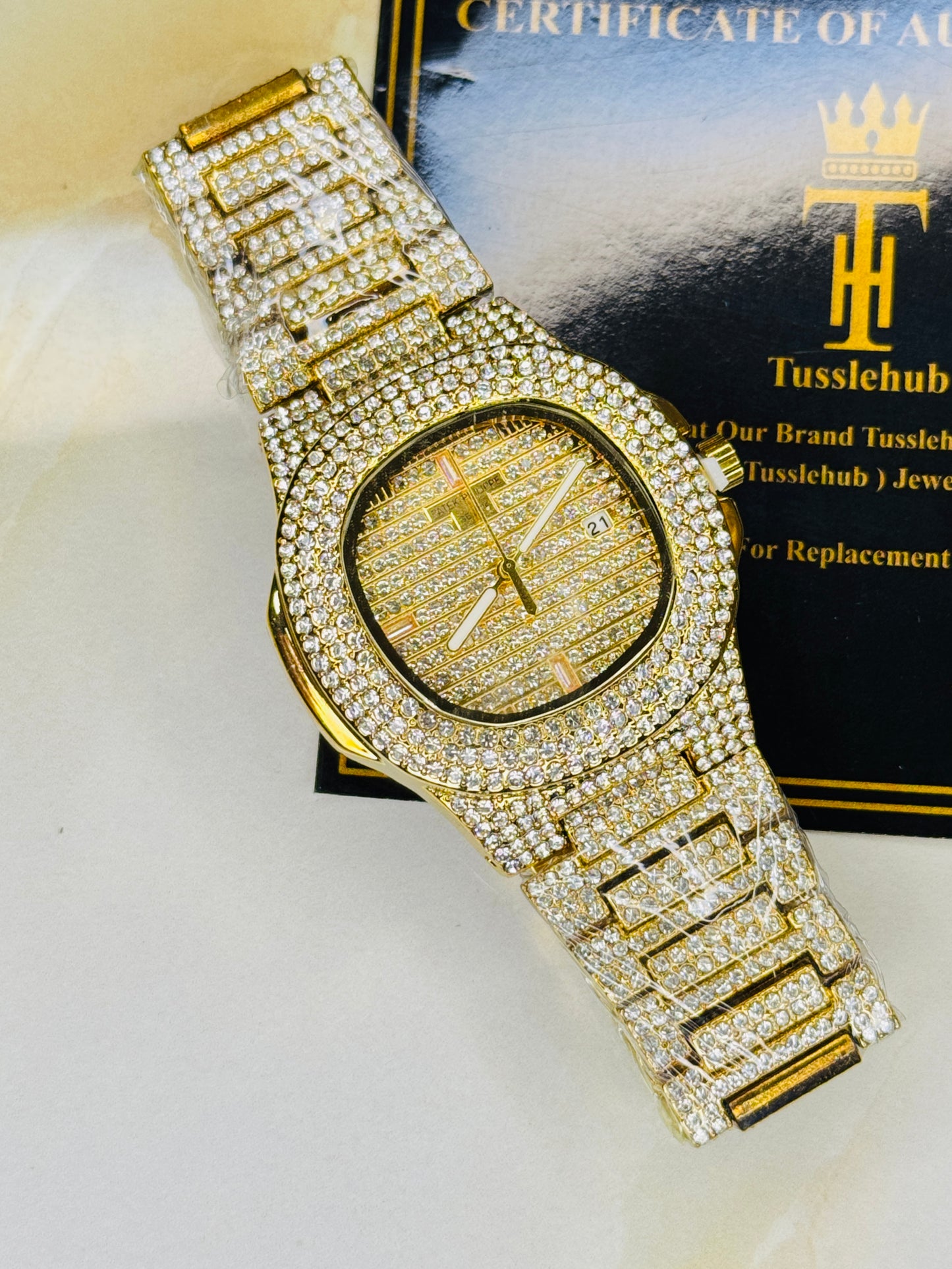 Gold Iced Out PP Branded Premium Watch