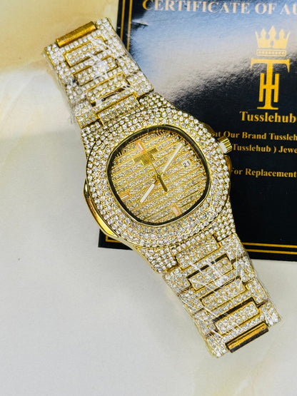 Gold Iced Out PP Branded Premium Watch