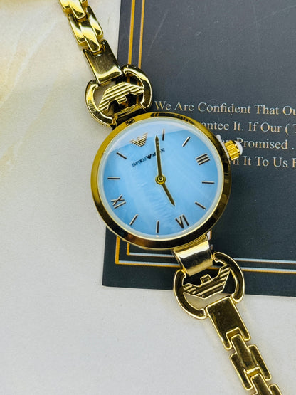 Emporio Gold Blue Watch for her