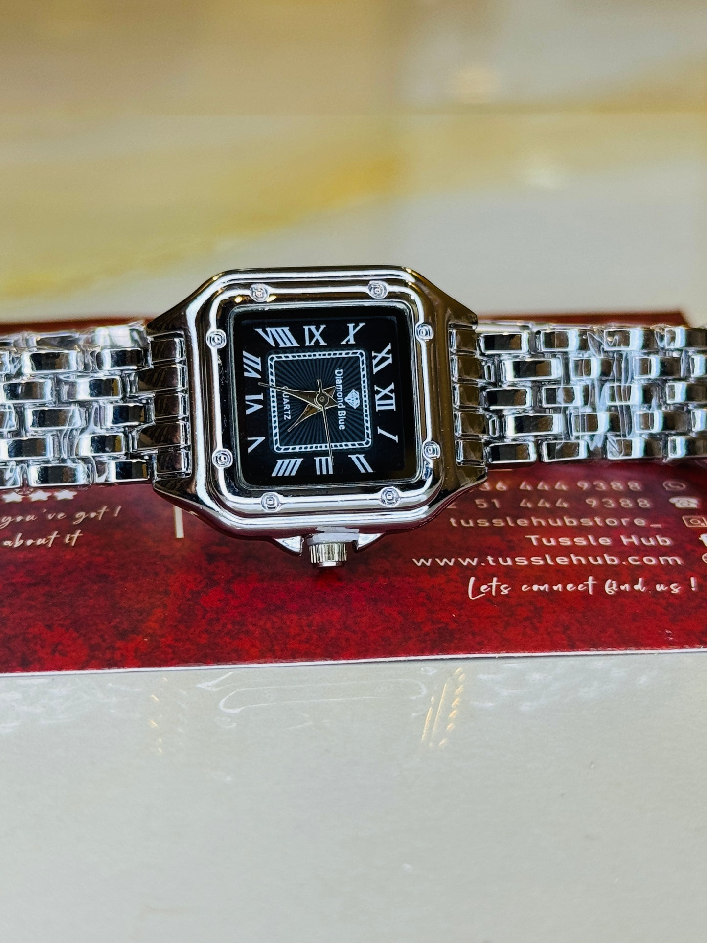 Silver Black Santos Watch For Her