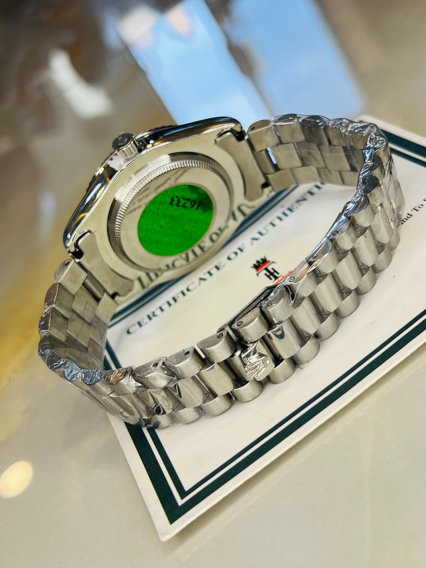 Premium Day Date Rolex Silver White Dial Watch