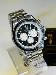 Speedmaster Panda Dial Silver Automatic Master Clone Watch