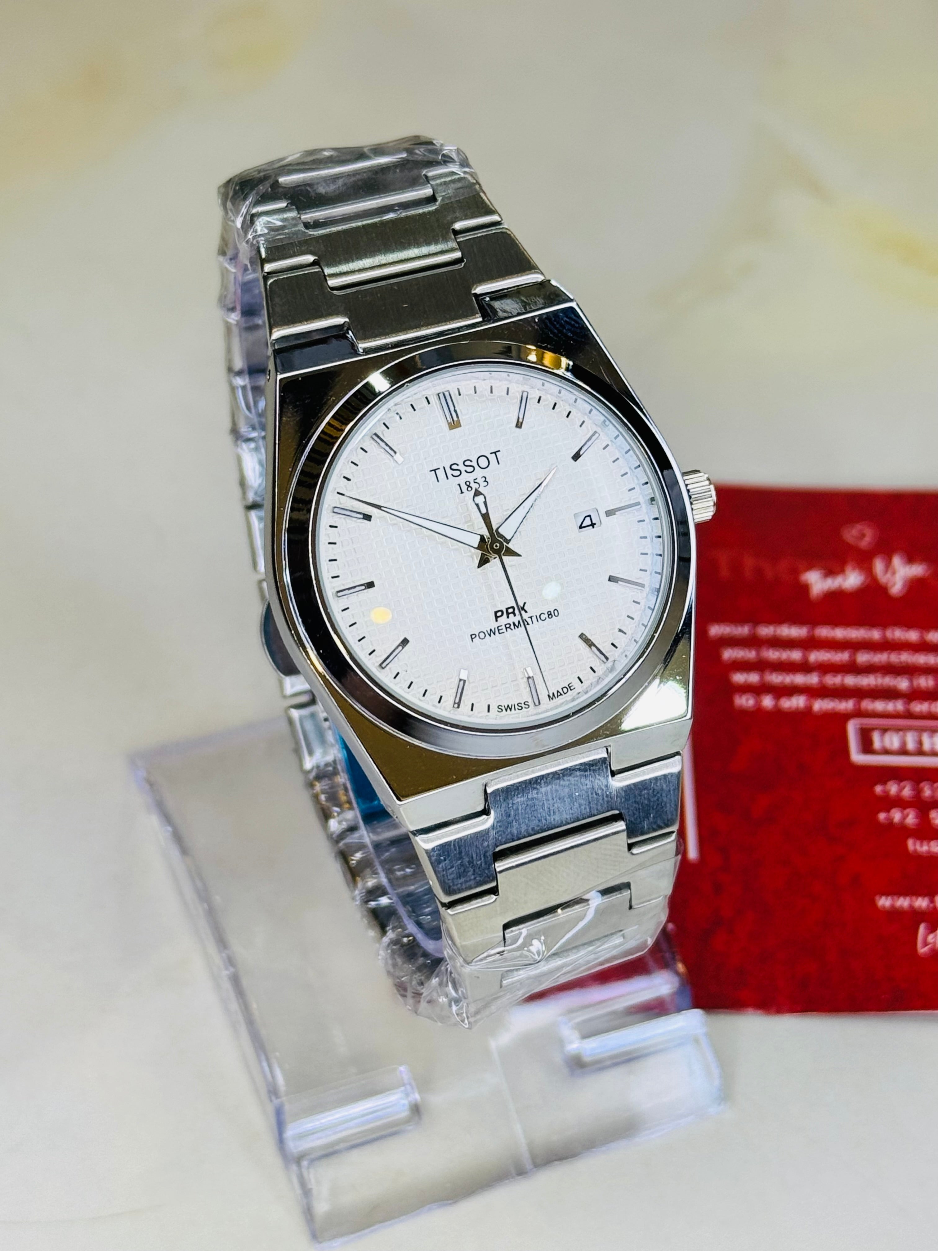 Tissot PRX Silver White Dial Quartz Watch