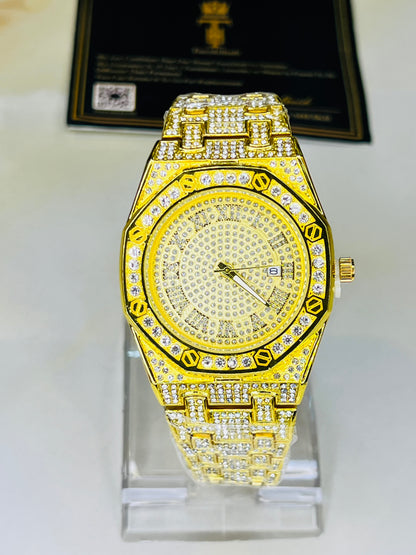 Gold AP Iced Out Watch