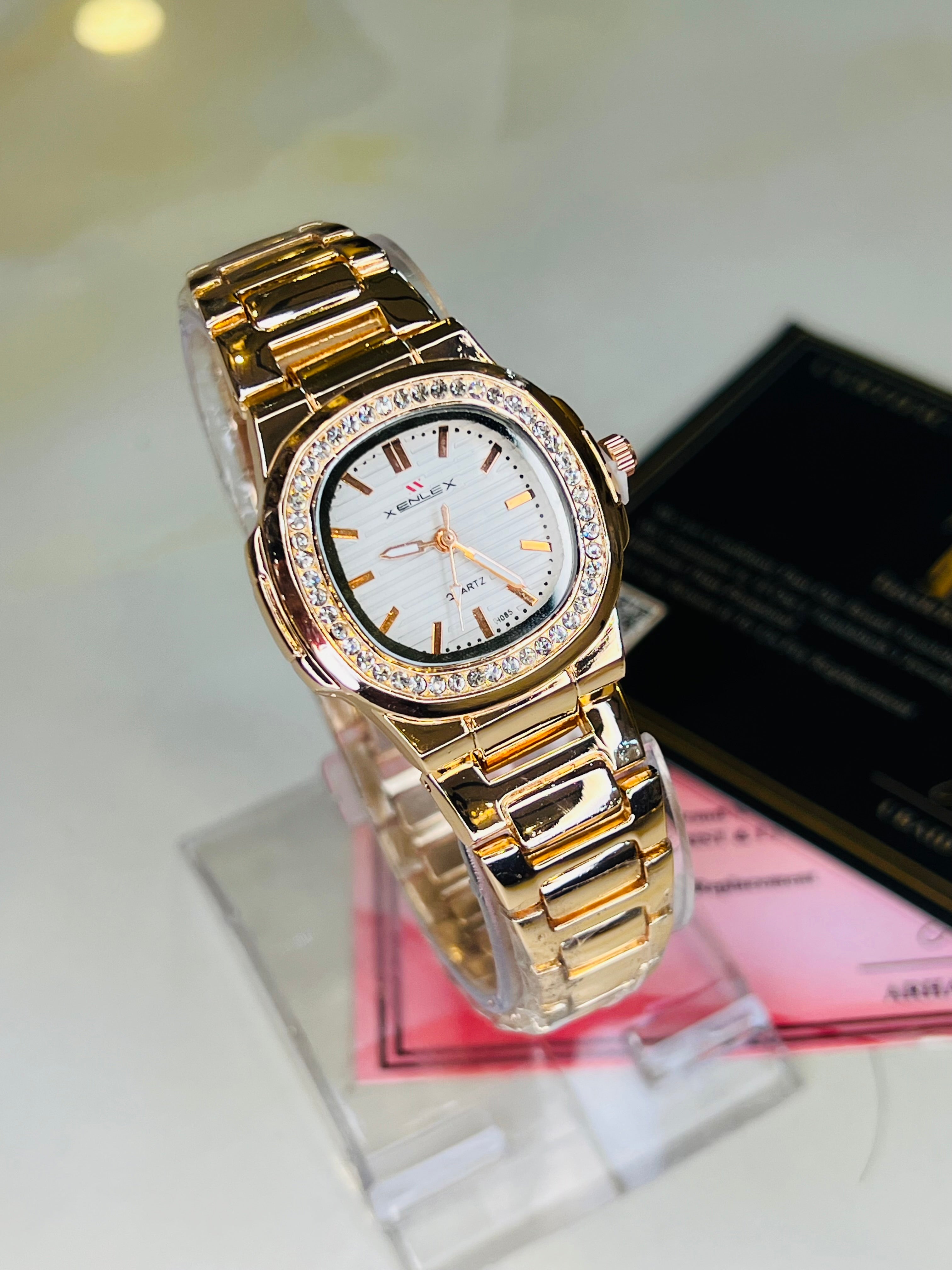 Xenlex Nautilus RoseGold Zircon Watch For Her