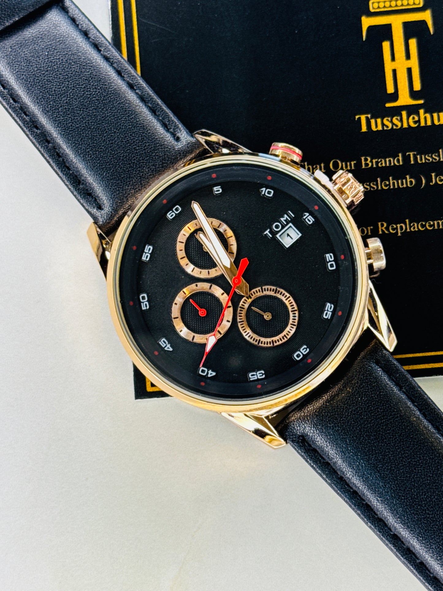 Tomi S6C Black Rose Gold Gift Set Watch