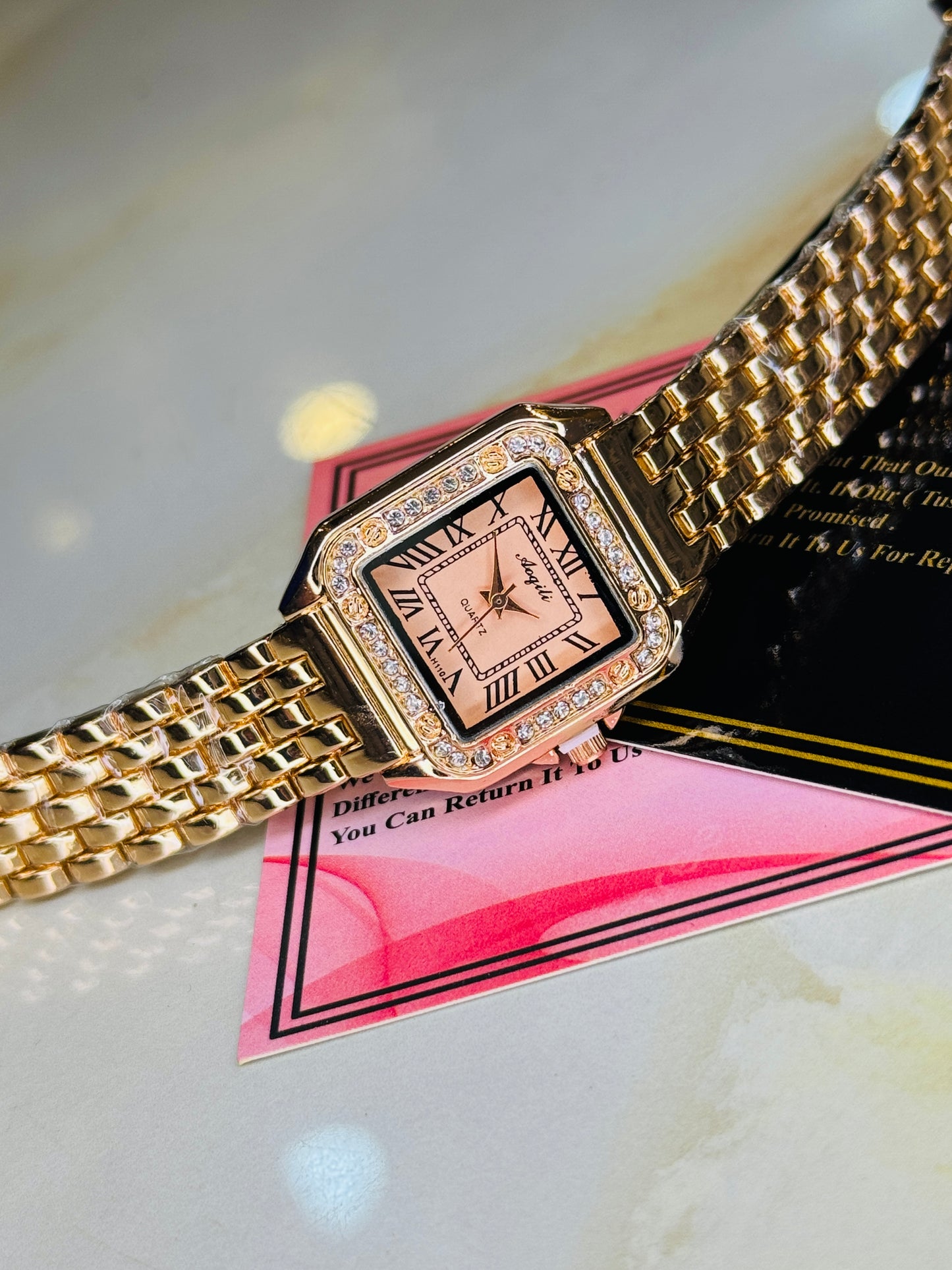 All Rosegold zircon Santos Watch For Her