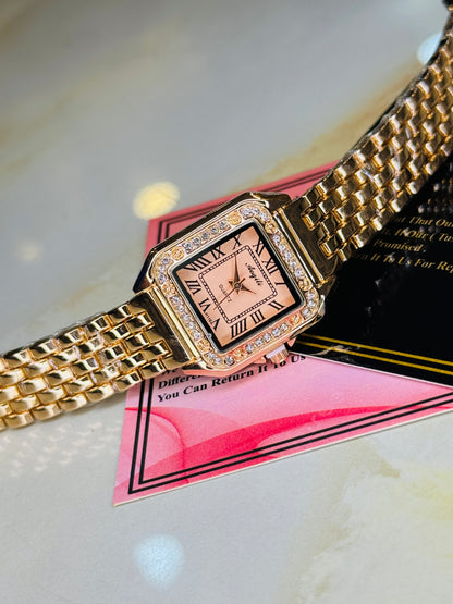 All Rosegold zircon Santos Watch For Her