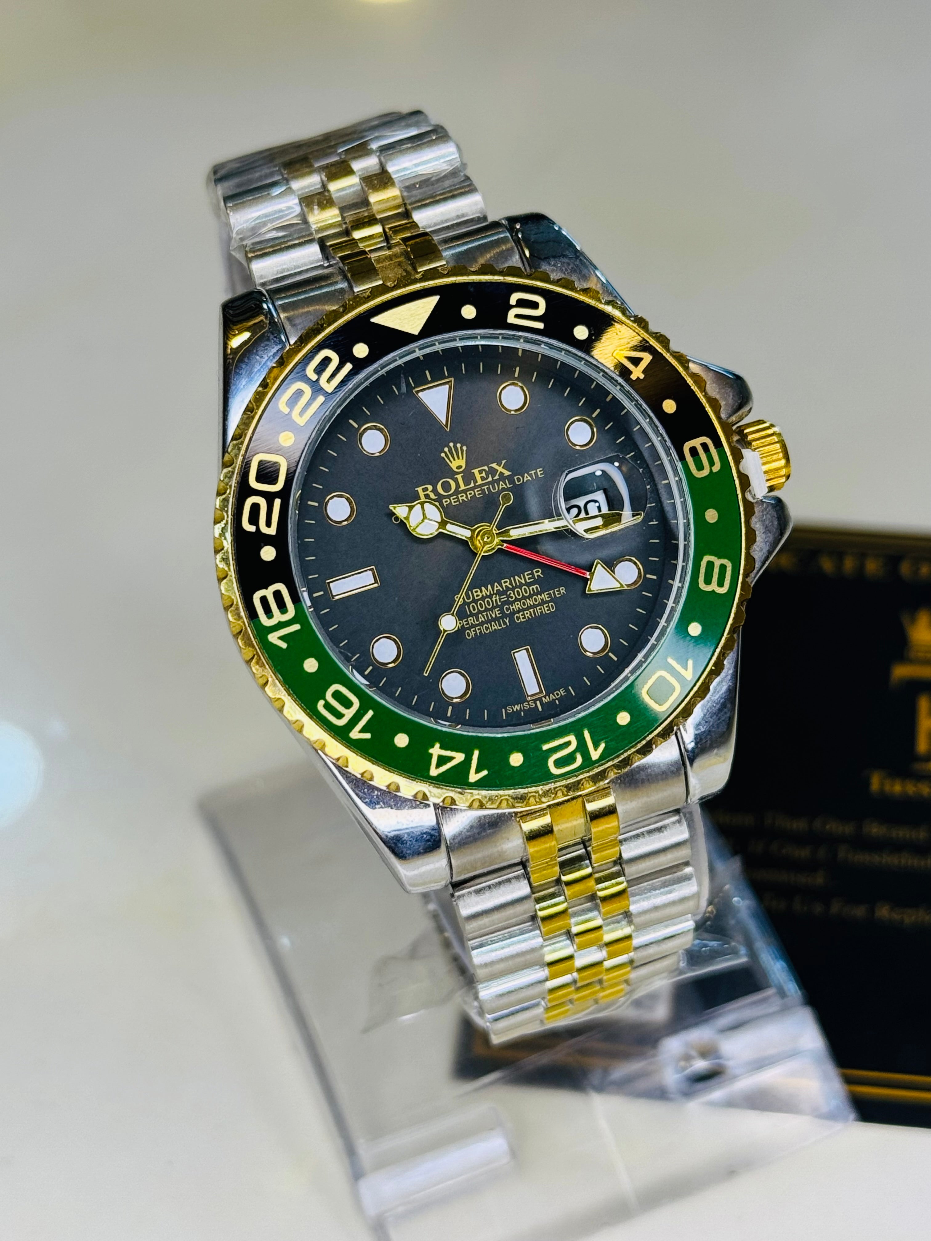 Two Tone Sprite Chain Strapped Submariner Watch