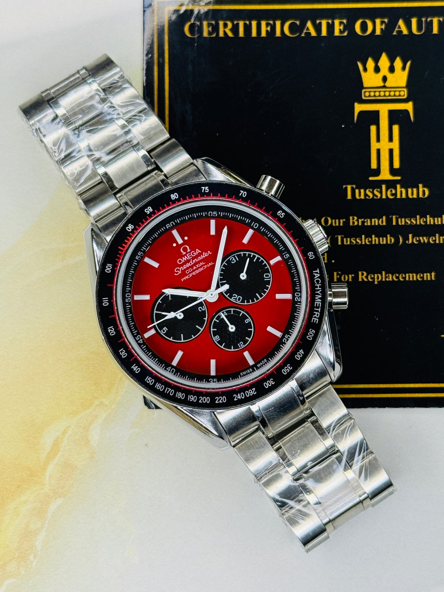 Speedmaster Blood Dial Silver Automatic Master Clone Watch