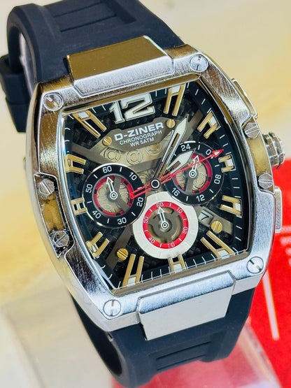 D-Ziner RM Black Silver Chronograph Watch