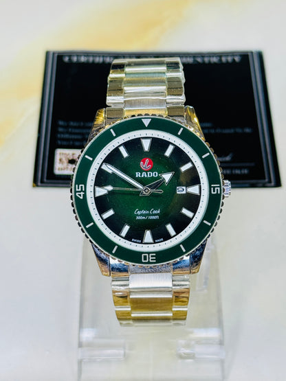 Silver Emerald Rado Captain Cook Watch