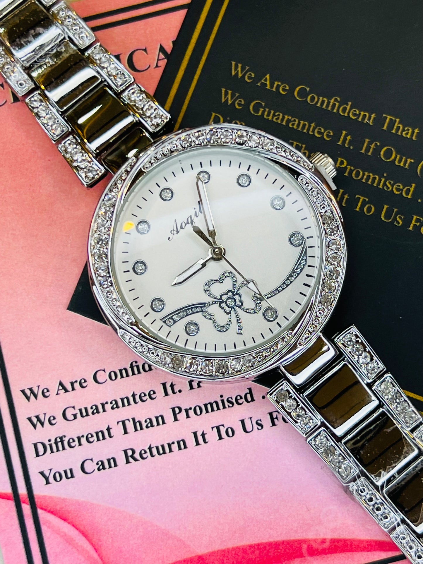 Silver Uni Flower Zircon Watch for her