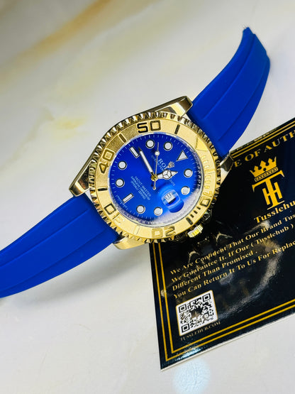 Gold Blue Yatchmaster Watch