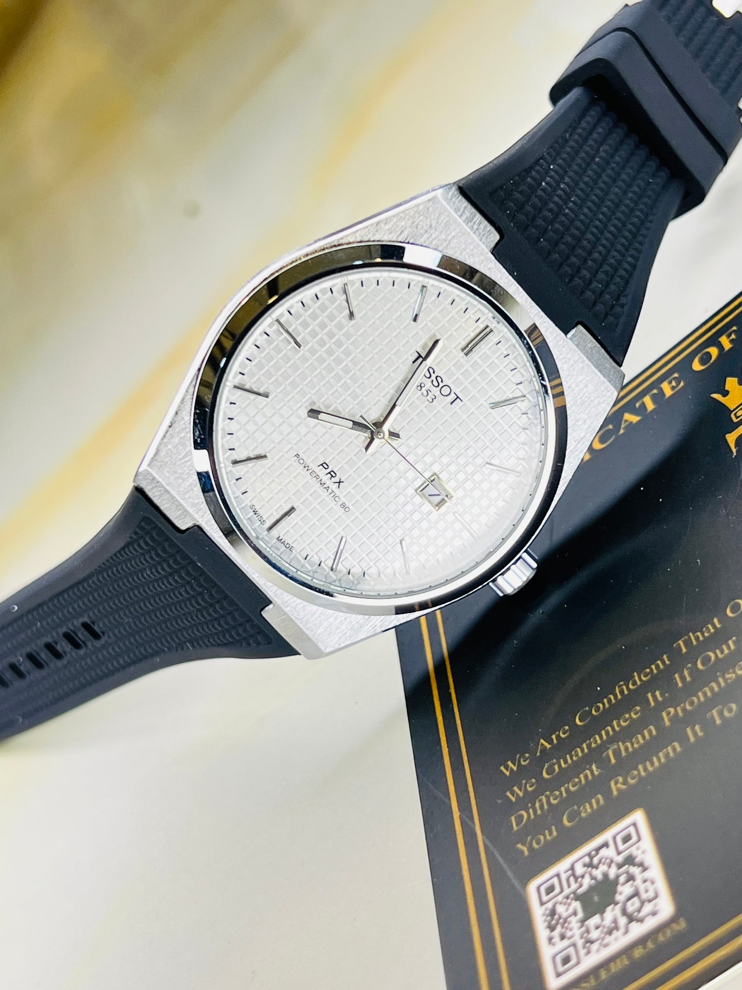 Black Silver White PRX Silicon Strap Watchh