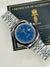 Roman Date Just Silver Blue Plain Bezel Automatic Watch