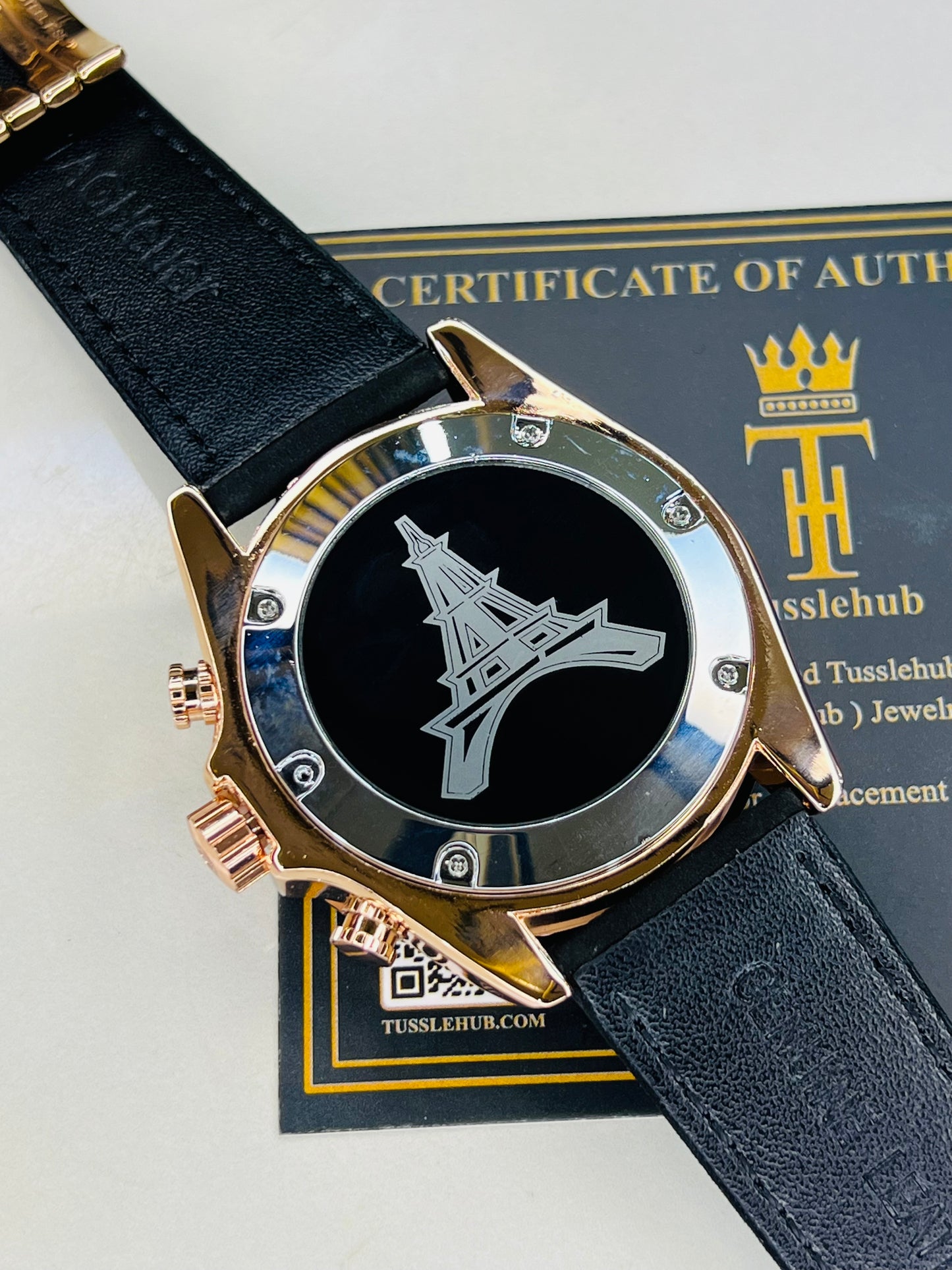 Black Copper Grand Carrera Chronographs Leather Watch