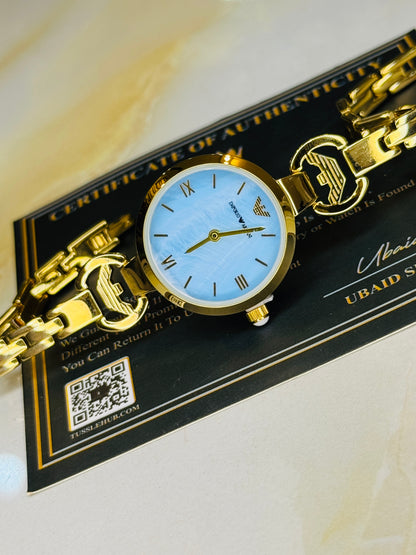 Emporio Gold Blue Watch for her